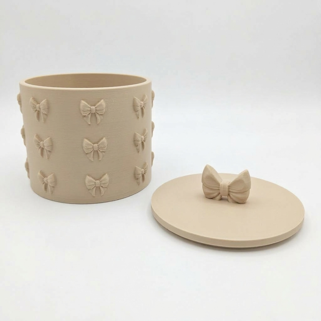 Contenitore ribbon beige in PLA