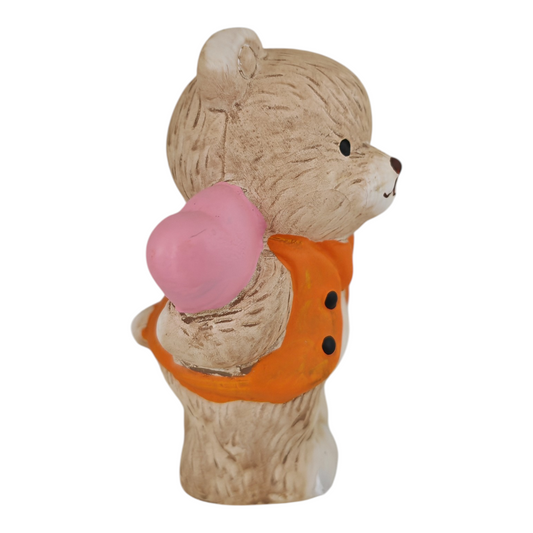 Orsetto in terracotta cuore rosa