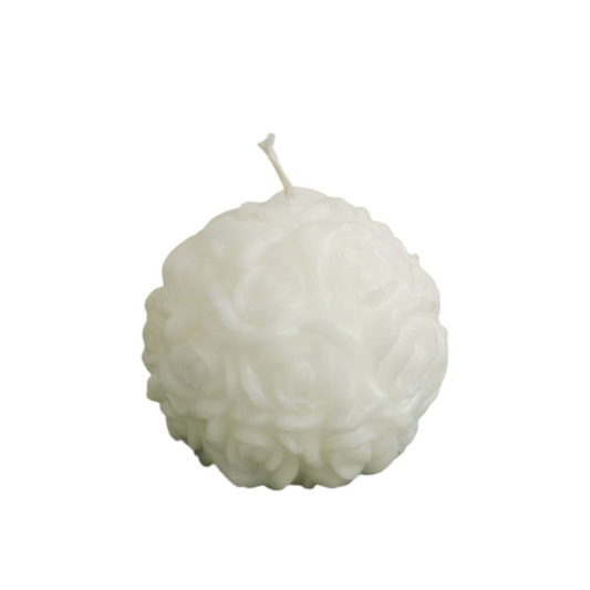 Candela sfera di rose bianca - Best Moment Decor
