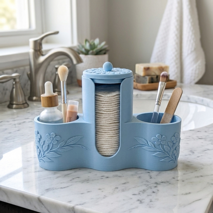 Portaoggetti bagno azzurro pastello in PLA