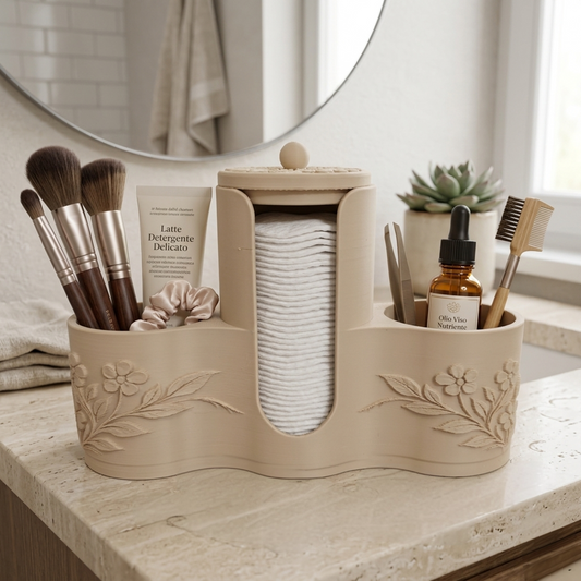 Portaoggetti bagno beige in PLA