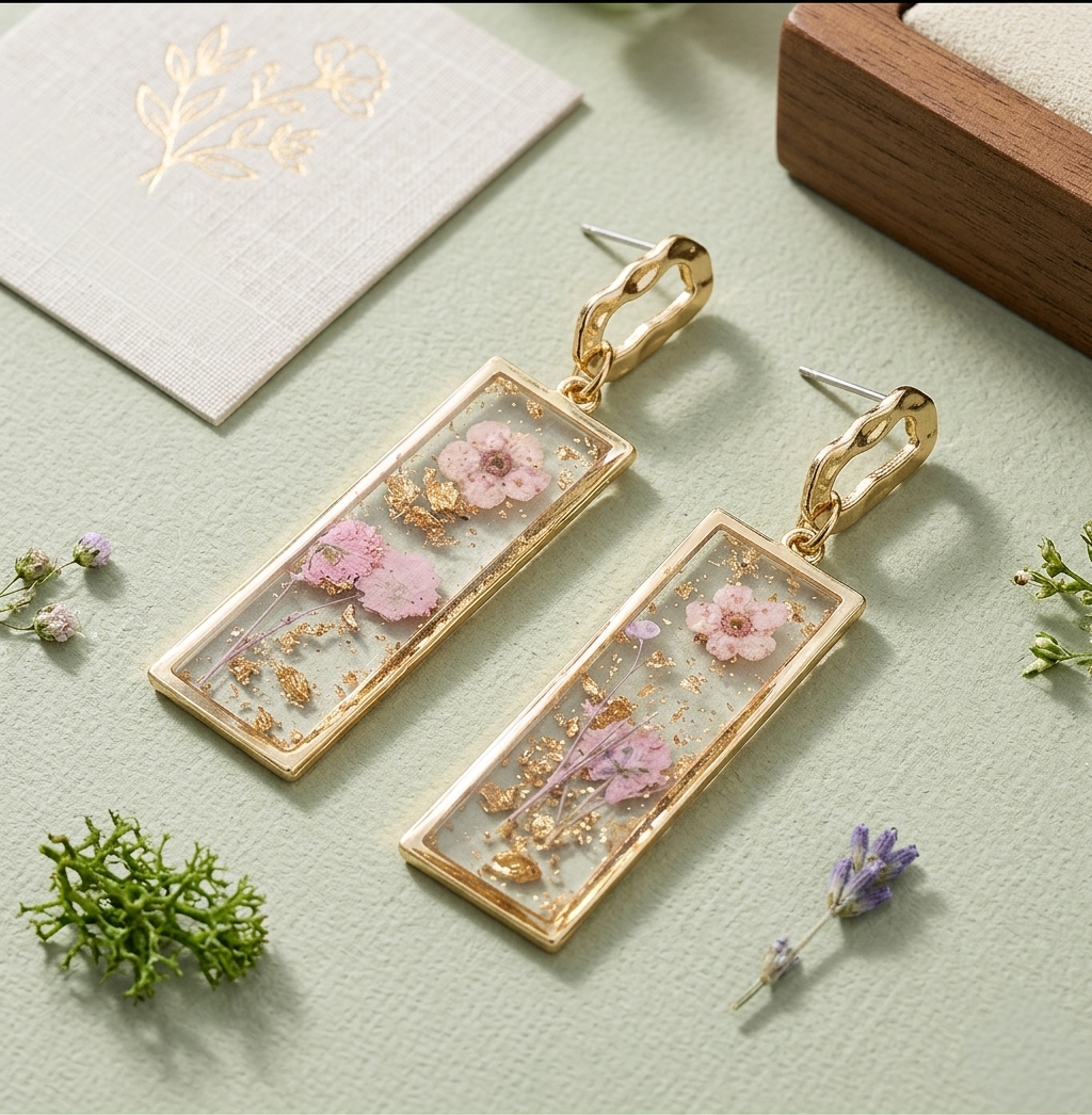 Orecchini Eternal pendant golden pink
