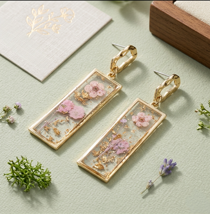Orecchini Eternal pendant golden pink