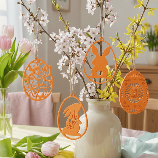 Decorazioni pasquali set 4 pezzi arancio