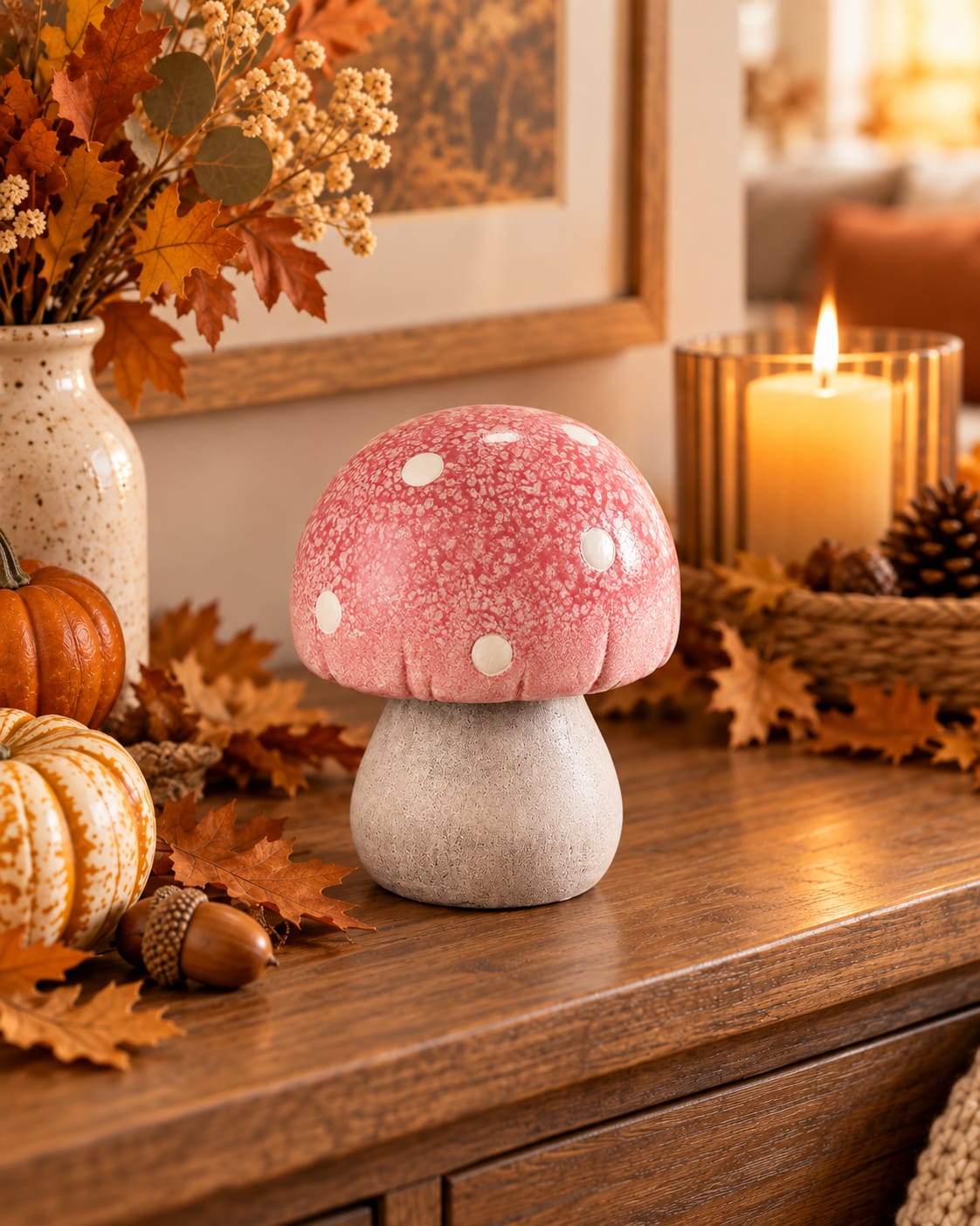 Fungo decorativo rosa