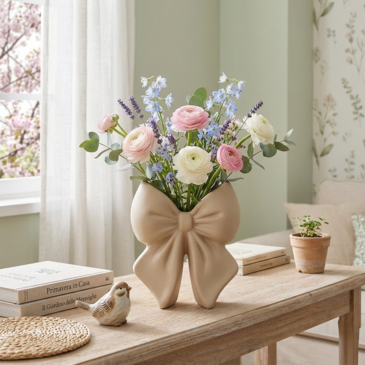 Vaso fiocco beige in Pla