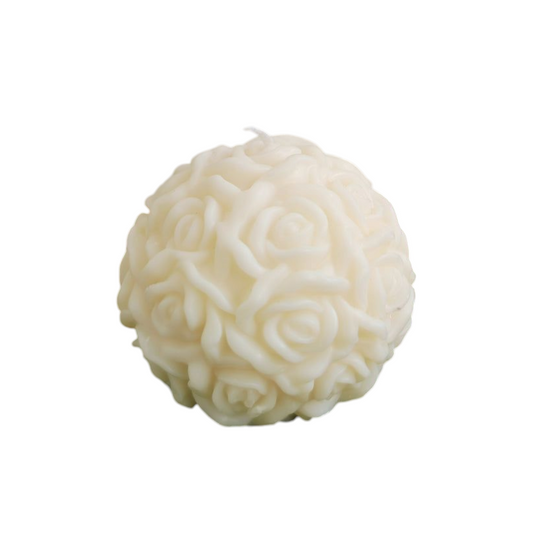 Candela sfera di rose panna - Best Moment Decor