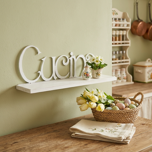 Mensola cucina in legno e metallo