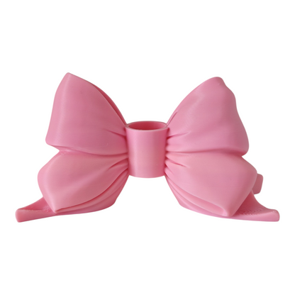 Portacandela fiocco rosa baby in PLA
