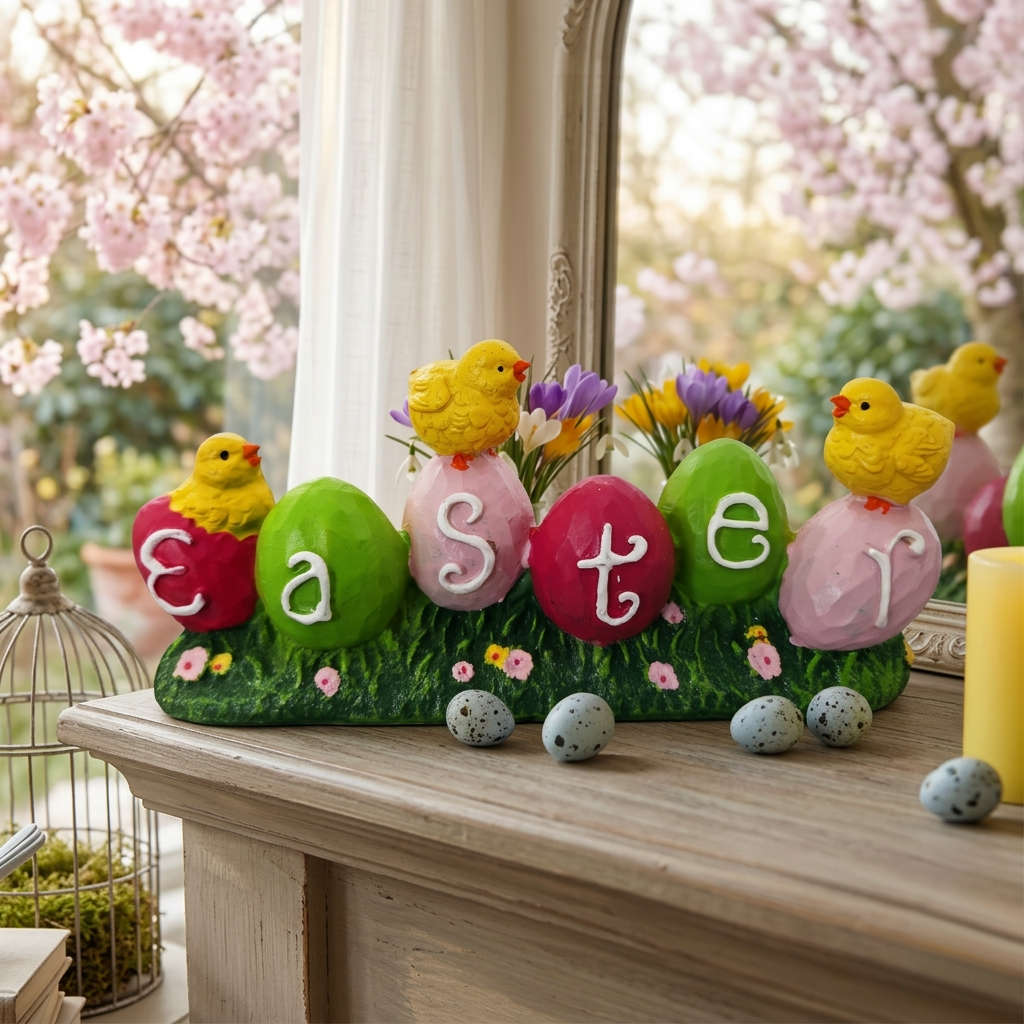 Scritta Easter in resina