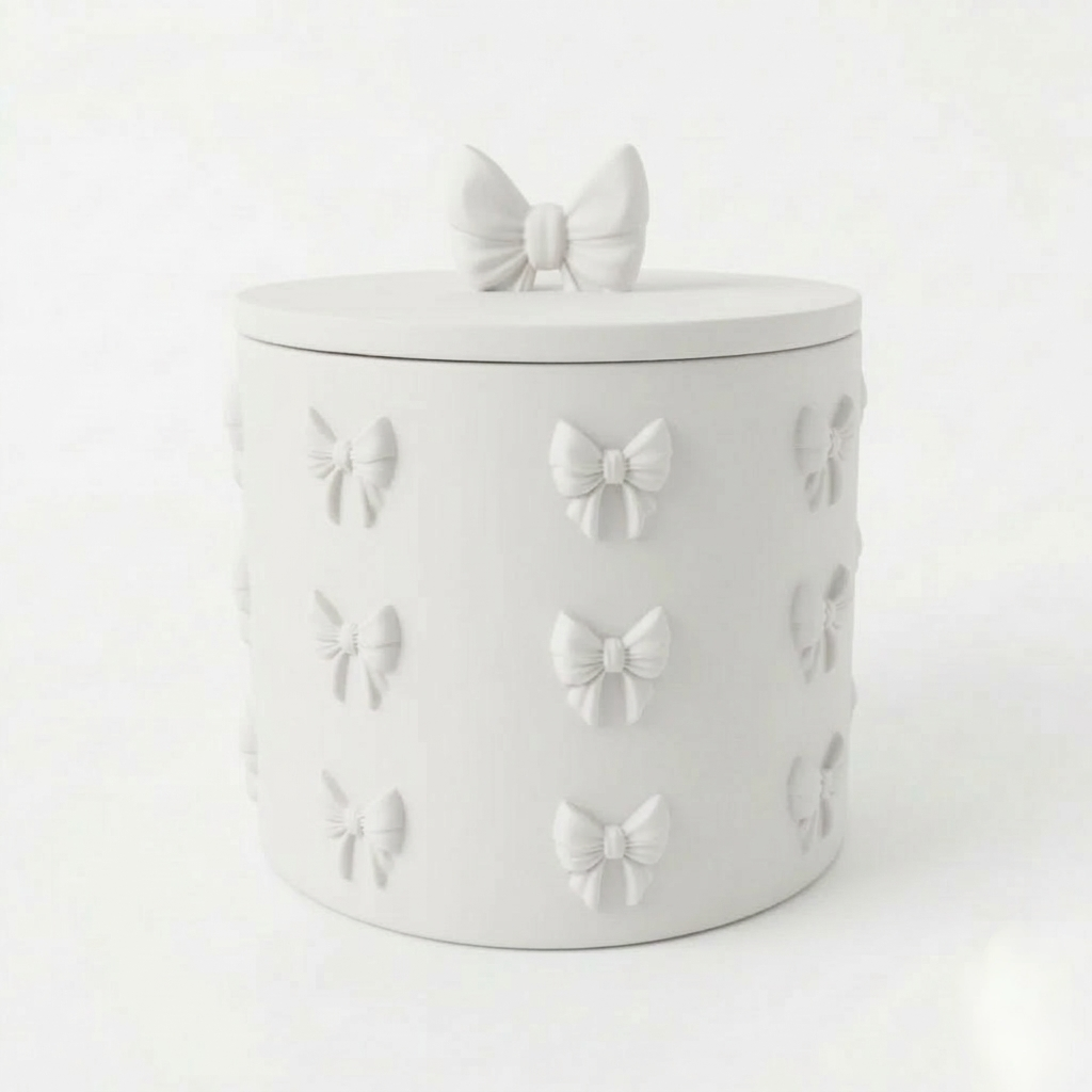 Contenitore ribbon bianco in PLA