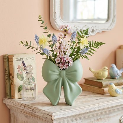 Vaso fiocco verde salvia Limited Edition in Pla
