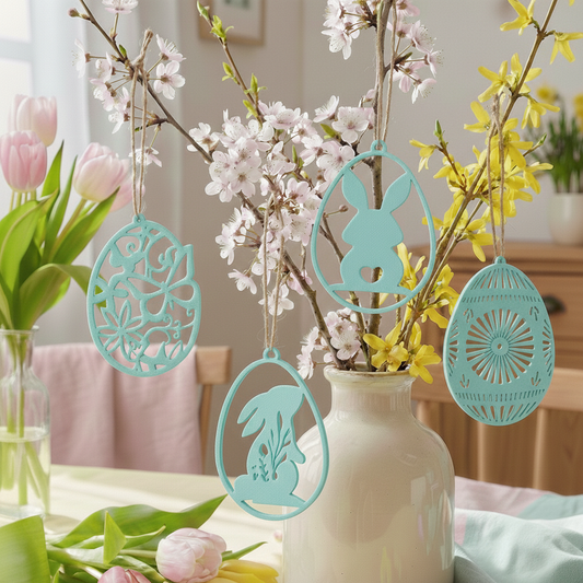 Decorazioni pasquali set 4 pezzi azzurro