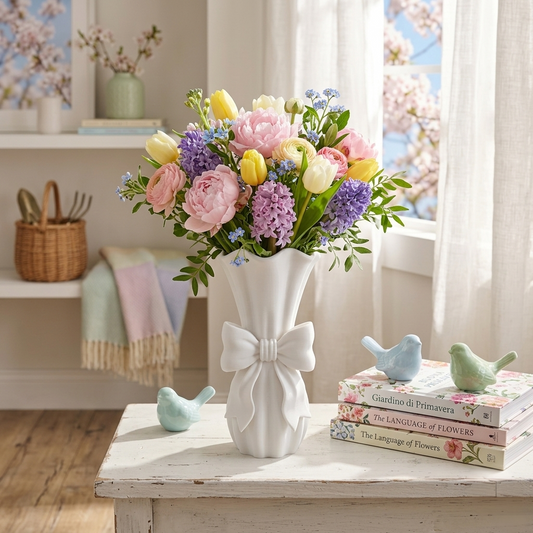 Vaso fiocco Princess bianco in PLA