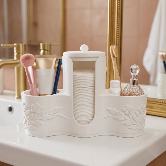 Portaoggetti bagno bianco in PLA