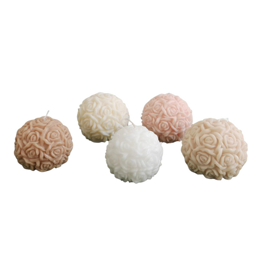 Candela sfera di rose tortora