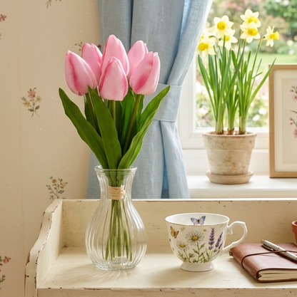 Tulipani in stoffa mazzo 5 pezzi