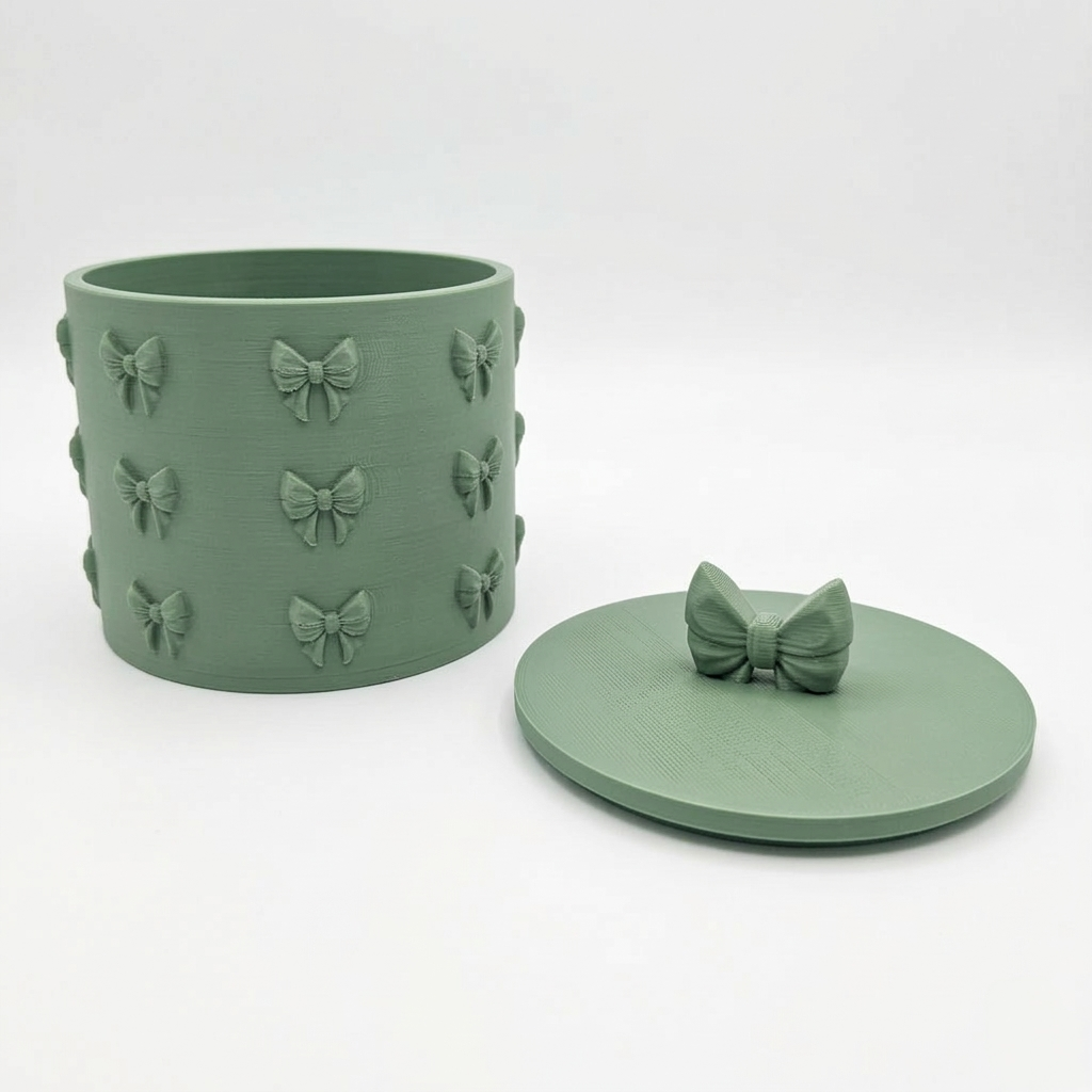 Contenitore ribbon verde salvia in PLA