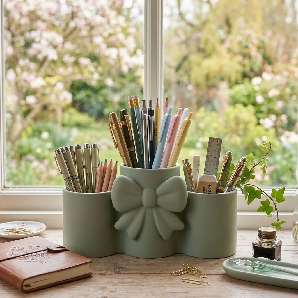 Portaoggetti Ribbon verde salvia limited edition in PLA