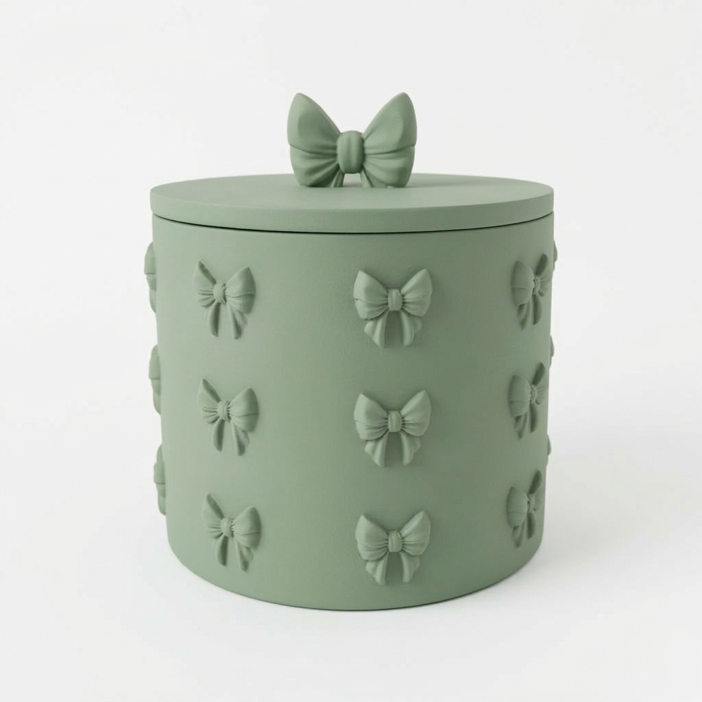 Contenitore ribbon verde salvia in PLA