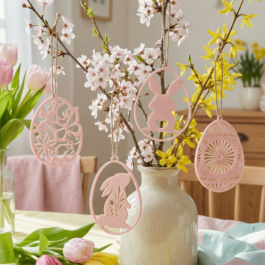 Decorazioni pasquali set 4 pezzi rosa