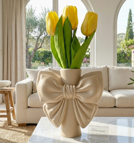 Vaso elegance fiocco beige in PLA