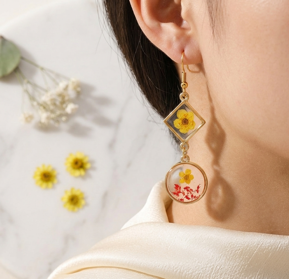Orecchini Eternal pendant yellow
