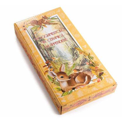 Poggiamestolo in ceramica cerbiatto con scatola